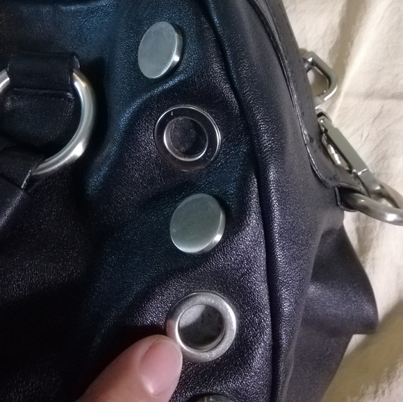 Calvin Klein black leather satchel handbag - Picture 7 of 10